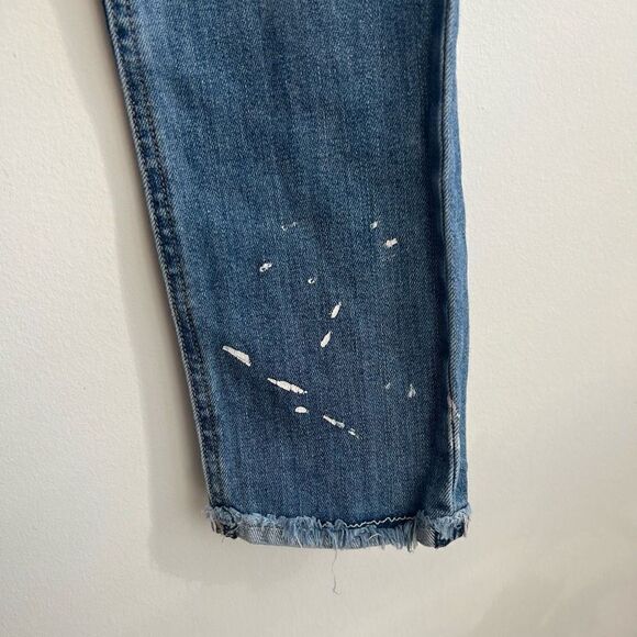 Rag & Bone Women's Fringe Hem Paint Stroke Denim Skinny Jeans Blue Size 25 - Picture 5 of 12